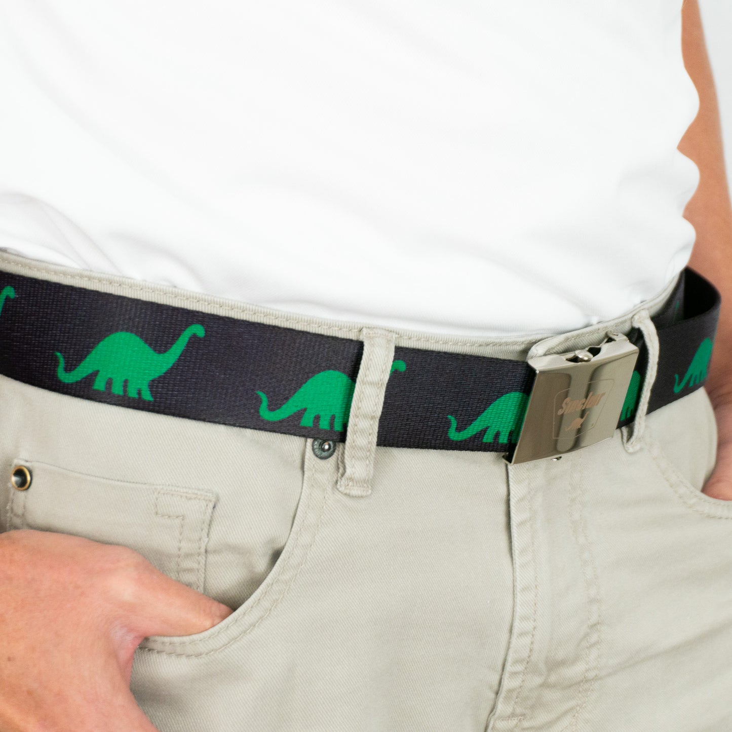 Sinclair Black Belt with Green DINO